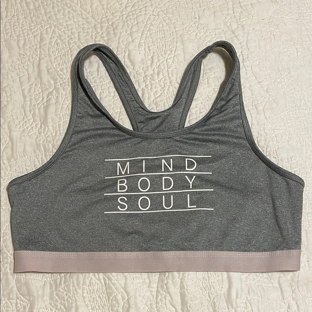 Grey “Mind Body Soul” Danskin Sports Bra
